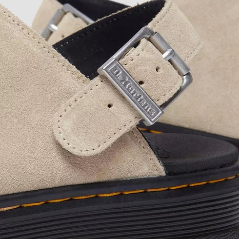 Dr Martens - Brookline Suede Mule Clog Sandal Light Tan